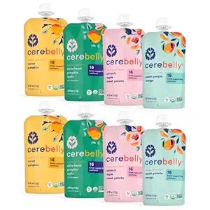 Cerebelly Baby Food Pouches - Organic Veggie Purees Variety Pack (4 oz, Pack of 8) Toddler Snacks... | Amazon (US)