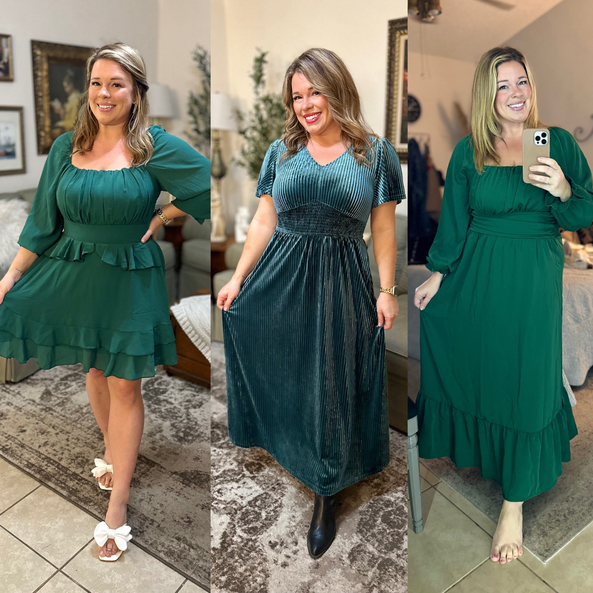 Green dresses are some of my favorite. They make me feel grounded, earthy, warm and safe. They are more forgiving with stains and look great on warm skin tones.

#LTKstyletip #LTKfindsunder100 #LTKmidsize
