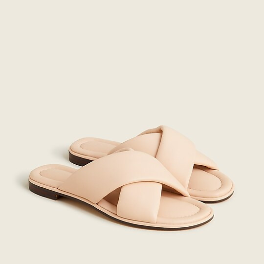 Menorca padded cross-strap sandals in leather | J. Crew US