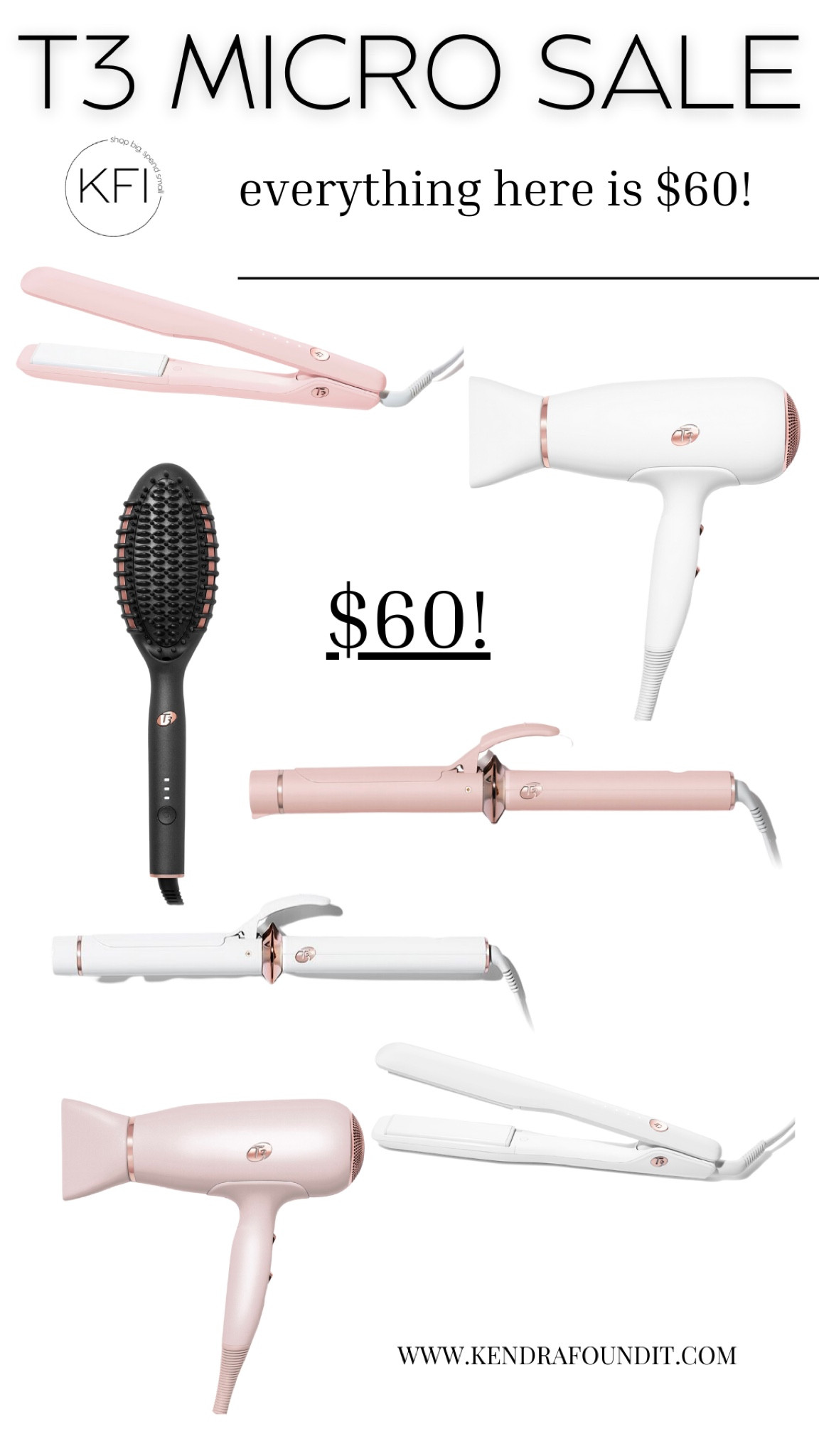 The holiday sales have started! The T3 Micro Sale is happening now and it’s WILD. Everything you see here is $60, including a hair dryer that was $250 and is now $60. 

Select T3 pink and white flat irons, curling irons, hair dryers, and the T3 edge is just $60.  

These would make amazing holiday gifts, Christmas gifts, or just a beauty upgrade for yourself. 

#beauty #hair #tools #giftguide #holidaygiftguide #christmasgift #sale #dealoftheday #hairtools #christmas #hoiday Deal of the day. Sale alert. T3 twirl. T3 featherweight. T3 singlepass. Flat iron. Hair tools. 

#LTKGiftGuide #LTKbeauty #LTKHoliday