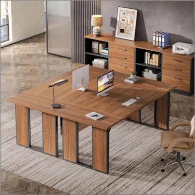 L-Shaped Executive Desk With File Cabinet, Modern Office Computer Desk With Drawers & Open Storage Shelves, Business Workstation Furniture For Home Of | Wayfair North America
