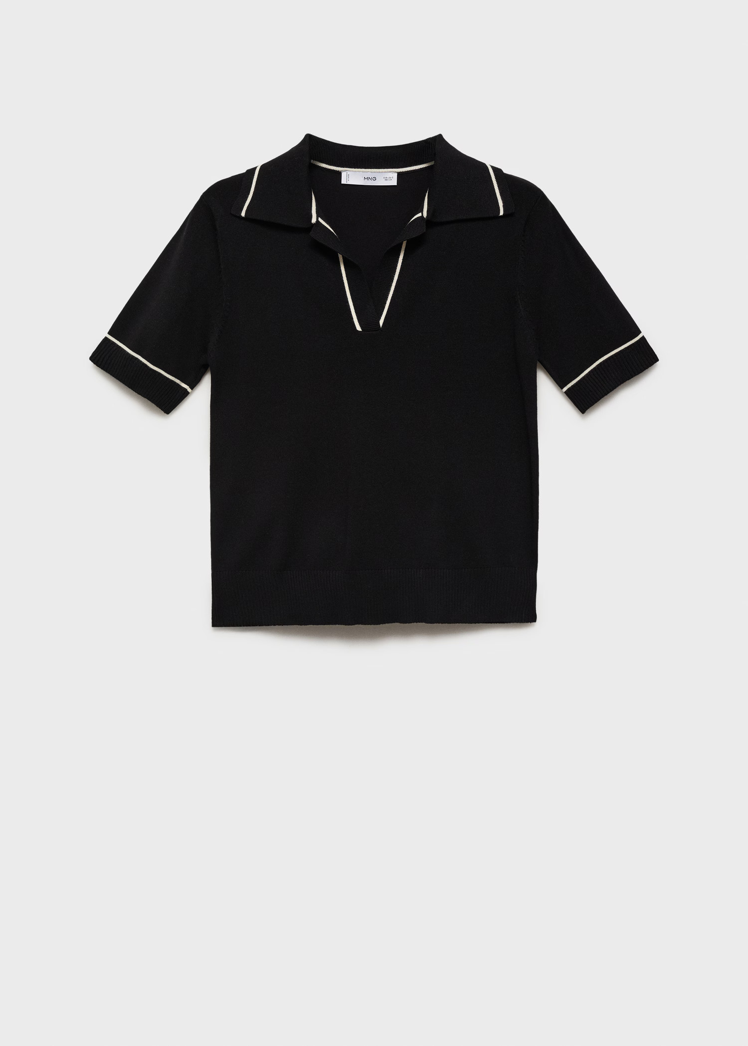 Polo-neck sweater with contrasting trims - Women | MANGO USA | Mango (US/MX/AU)