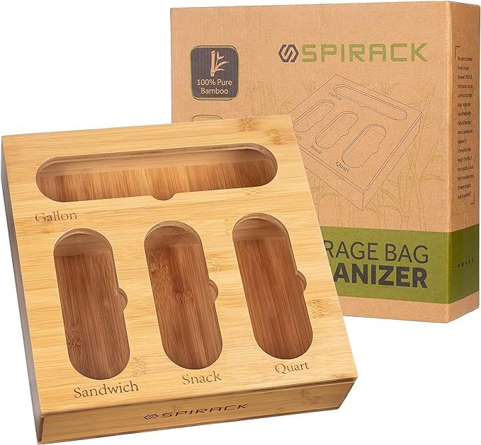 Spirack Ziplock Bag Storage Organizer-Kitchen Drawer Organizer, Pantry Organization and Storage-C... | Amazon (US)