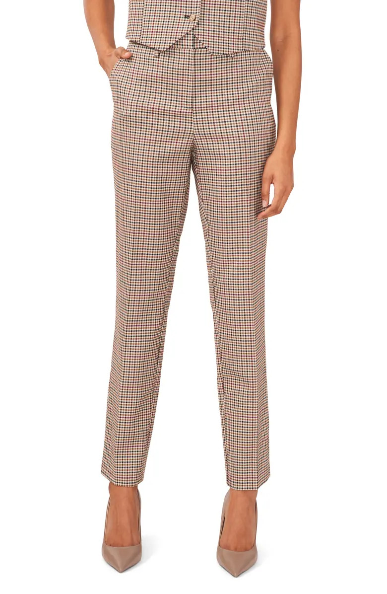 Check Straight Leg Trousers | Nordstrom