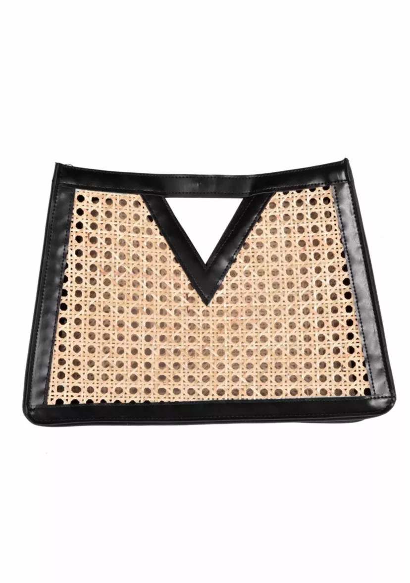 Black Rattan Kane Clutch | Belk