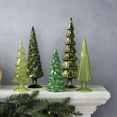 Glass Menagerie Textured Trees, Set of Five | Frontgate | Frontgate
