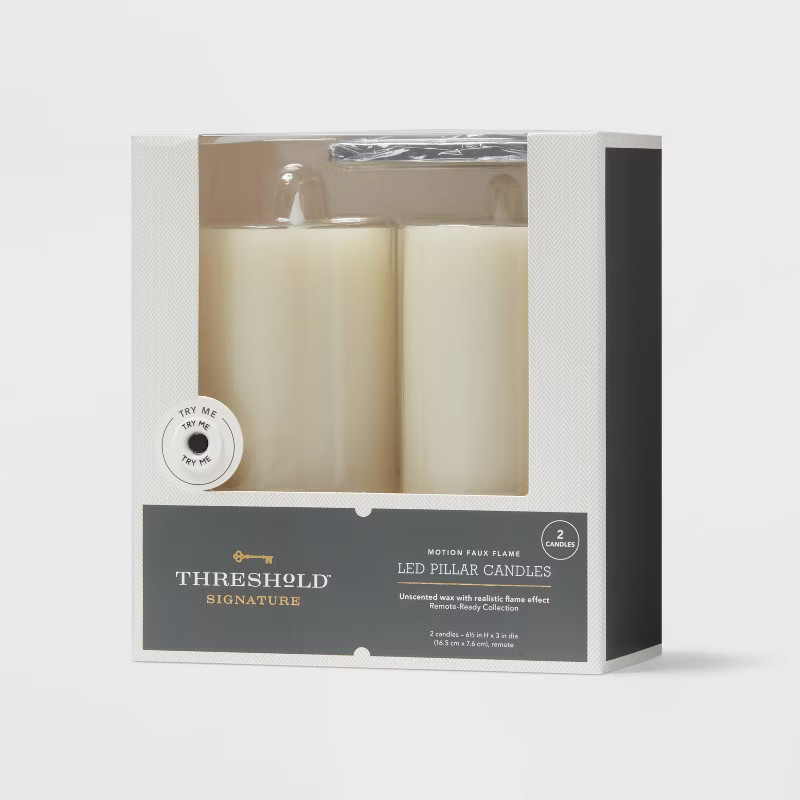 2pk 3" x 6" LED Candles Cream - Threshold™ | Target
