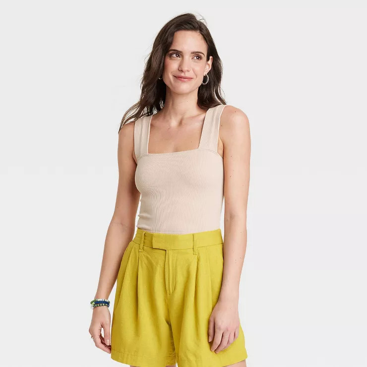 Women's Slim Fit Ribbed Tank Top - A New Day™ | Target