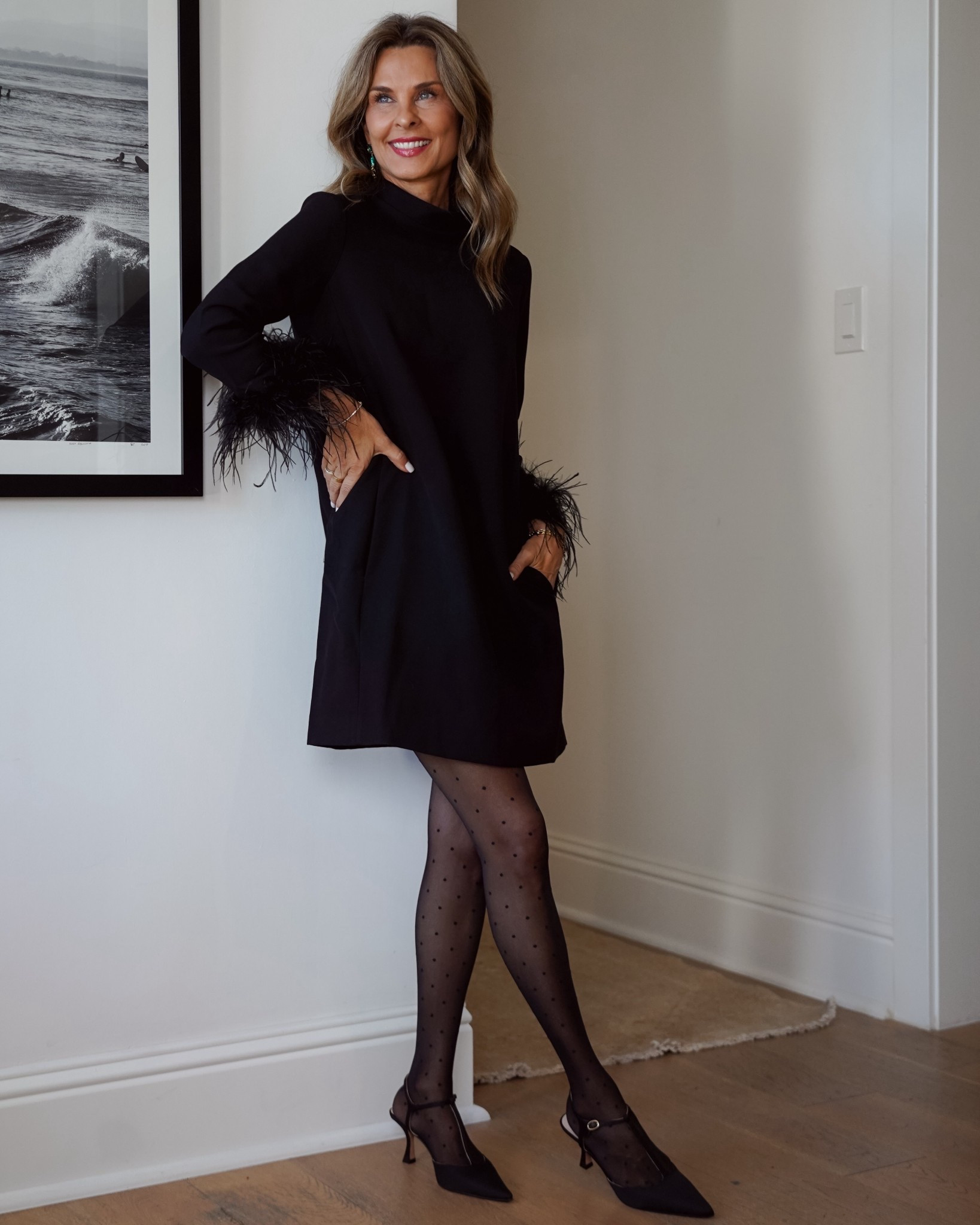 -Tuckernuck Black dress with feathers to wear again & again! Will trend every year. Wearing XS, on sale now  

#LTKParties #LTKOver40 #LTKHoliday