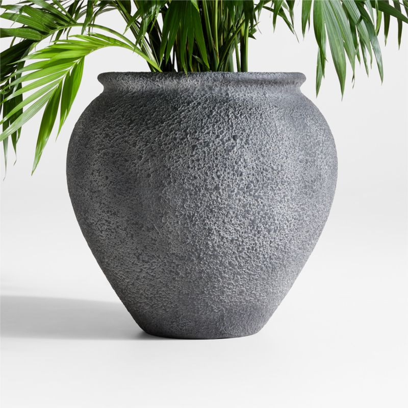 Ophelia 20.9" x 20.8" Black Medium Planter + Reviews | Crate & Barrel | Crate & Barrel