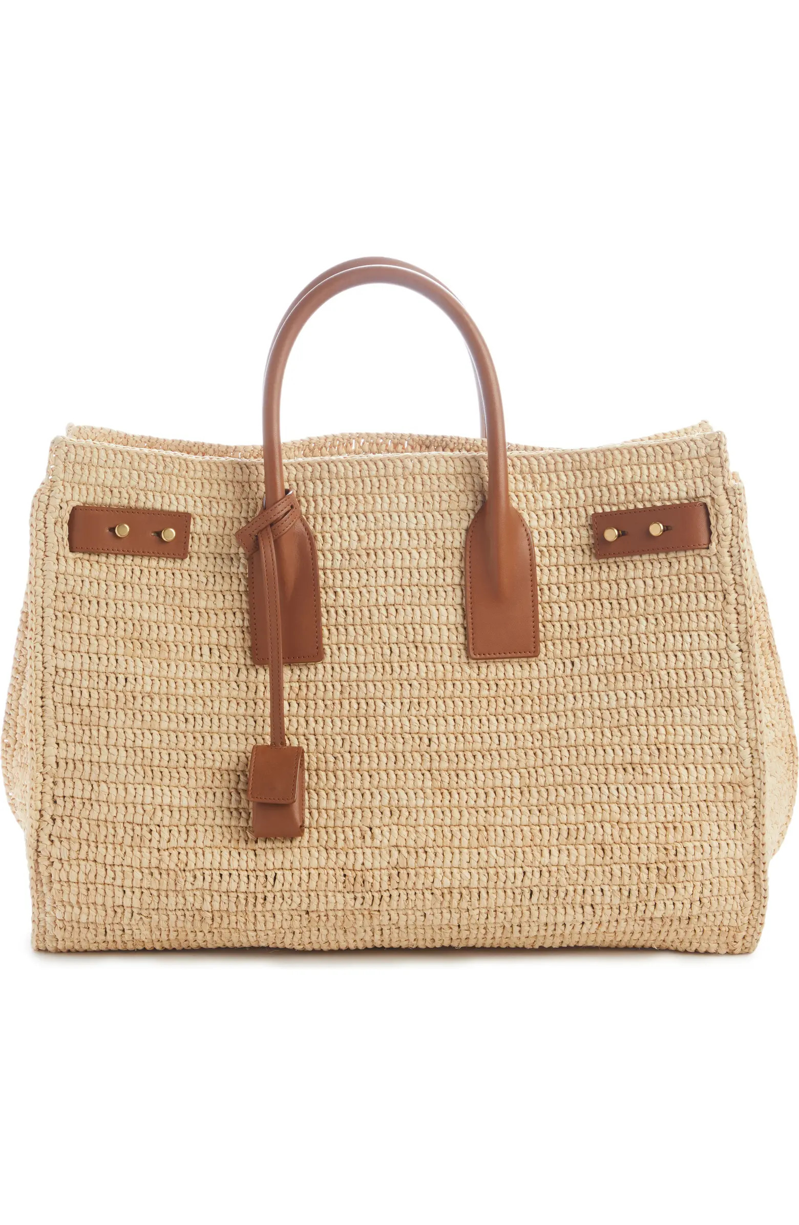 Saint Laurent Medium Sac de Jour Raffia Top Handle Bag | Nordstrom | Nordstrom