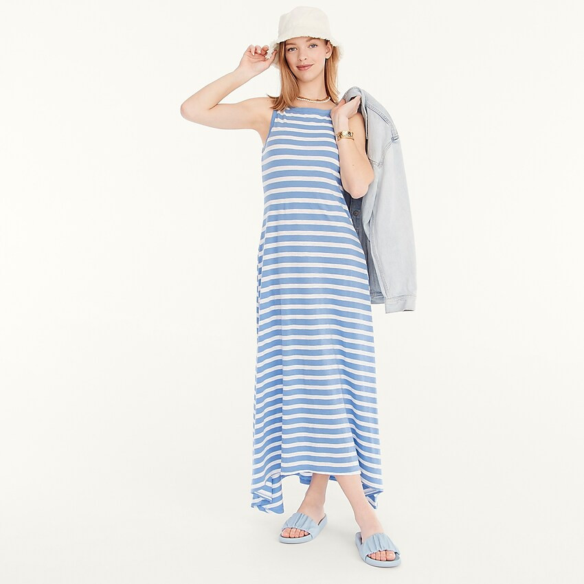 J.Crew: Boatneck Vintage Cotton Maxi Dress In Stripe For Women | J. Crew US
