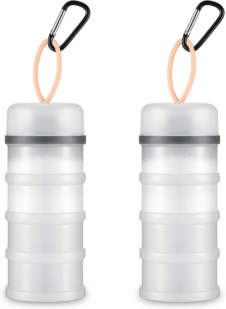 Baderke 2 Pcs Protein Powder Container with Funnels Stand, 4 Stackable Leakproof Protein Powder D... | Amazon (US)