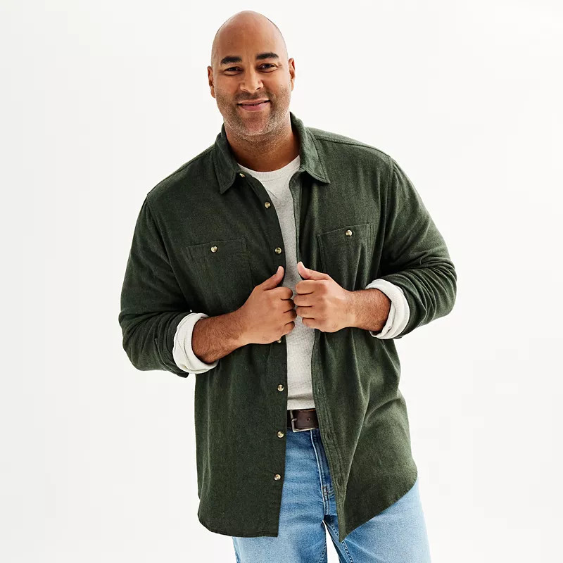 Big & Tall Sonoma Goods For Life® Regular-Fit Flannel Button-Down Shirt | Kohl's