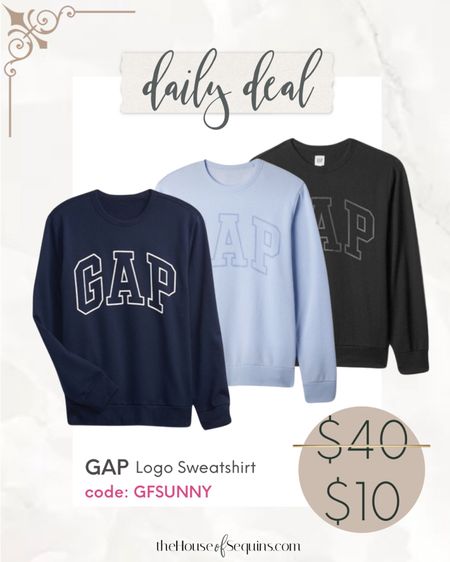 Gap sweatshirt EXTRA 15% OFF SALE with code GFSUNNY
