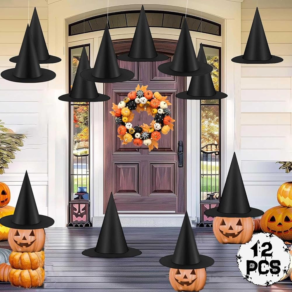 Hiagkmet 12PCS Halloween Witch Hats Witch Costume Accessory, Black Witch Hat for Halloween Party ... | Amazon (CA)
