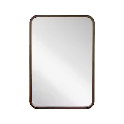 allen + roth 24-in W x 35.0-in H Rectangle Light Brown Polished Wall Mirror | Lowe's