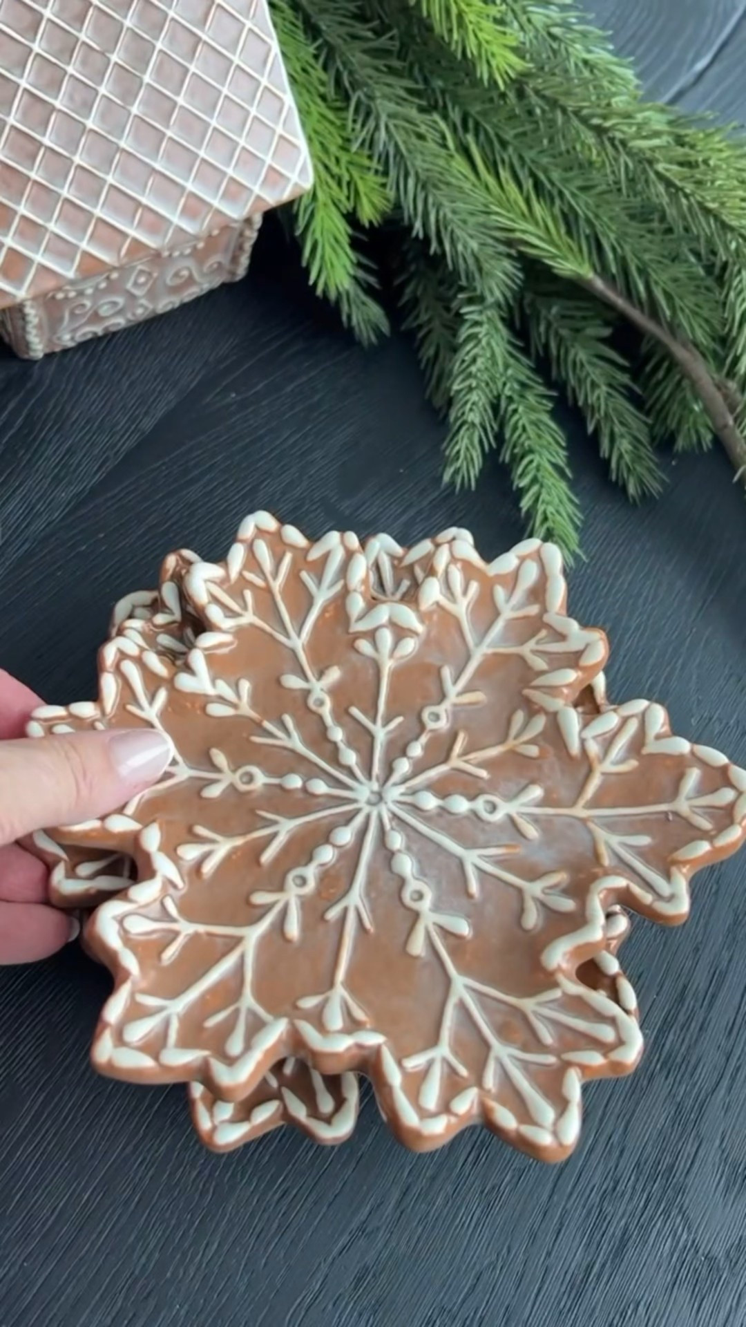 Gingerbread Tablescape styling! Snowflake gingerbread dishes, gingerbread Nutcracker, gingerbread houses

#LTKHome #LTKHoliday