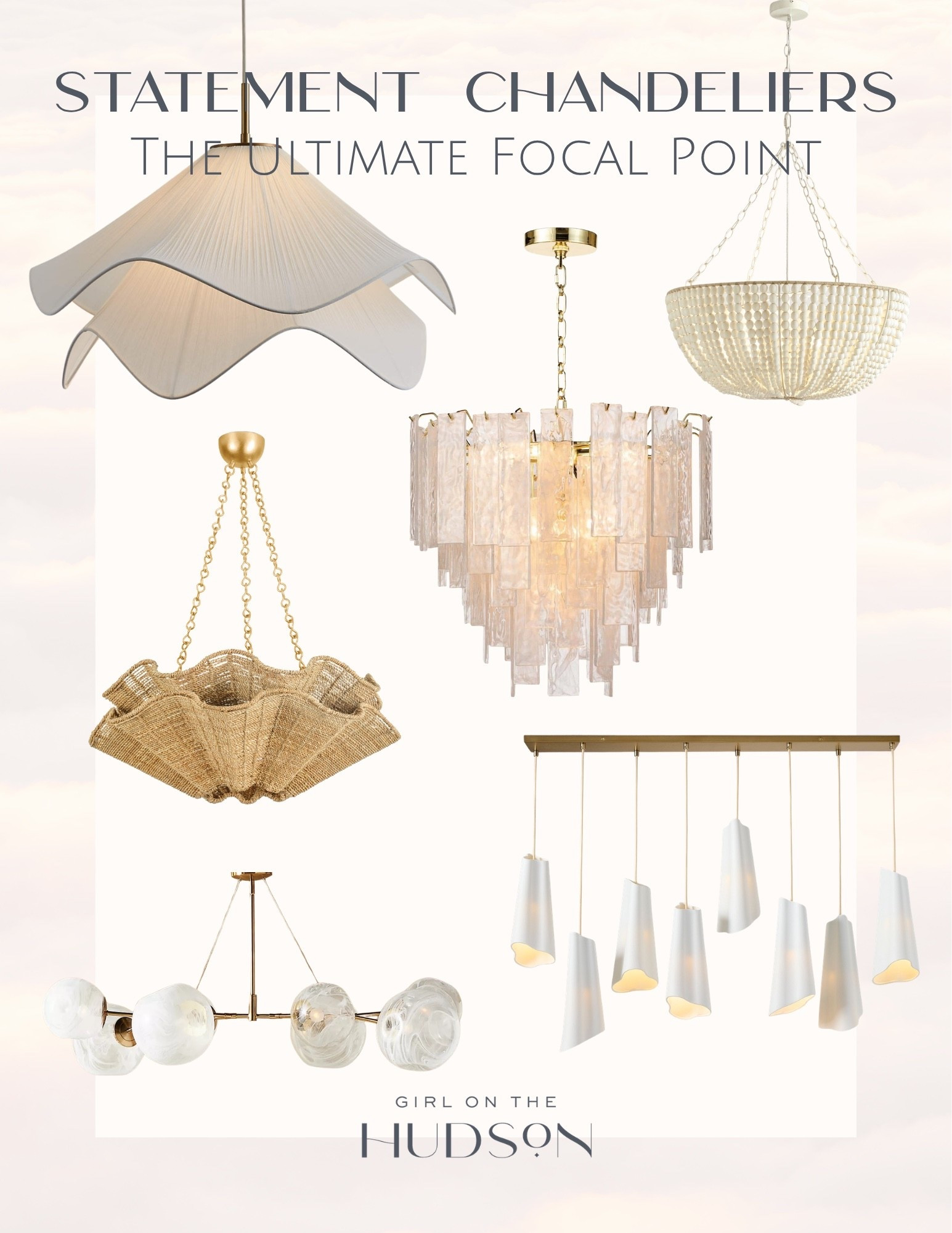 Statement chandeliers are one of my favorite ways to instantly elevate a space. Whether you’re designing a dining room, entryway, living room, or bedroom, the right light fixture can completely transform the look and feel of your home. These are some of my favorite designer inspired chandeliers, from woven textures and capiz shell styles to modern globe lighting and sculptural statement pieces.

Statement chandelier, designer lighting, luxury lighting, dining room chandelier, foyer lighting, entryway chandelier, modern chandelier, coastal home decor, capiz shell chandelier, woven chandelier, globe chandelier, designer home decor, high end lighting, living room lighting, kitchen lighting, home renovation, interior design inspiration, lighting ideas, GirlOnTheHudson

#LTKSeasonal #LTKHome