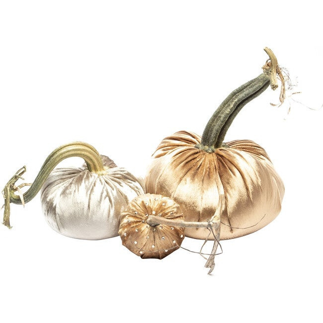 Hot Skwash | Exclusive Crystal Pumpkin Trio, Panne (White) | Maisonette | Maisonette