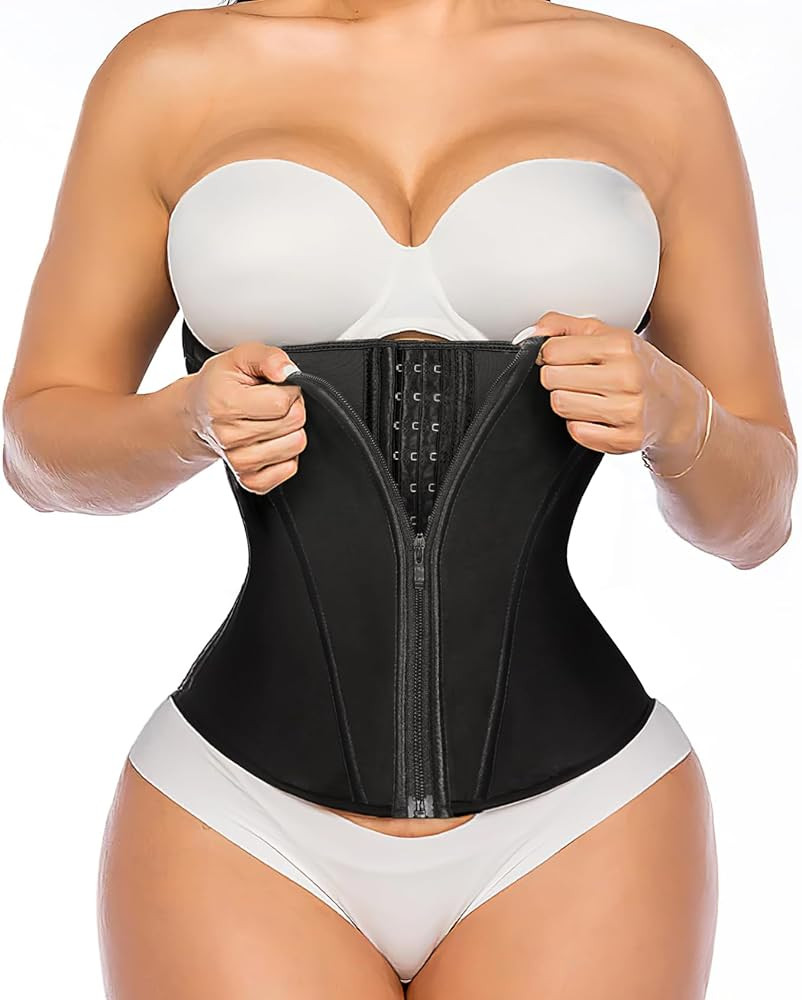 YIANNA Waist Trainer for Women Latex Underbust Tummy Control Waist Cincher Corset Hourglass Body ... | Amazon (US)