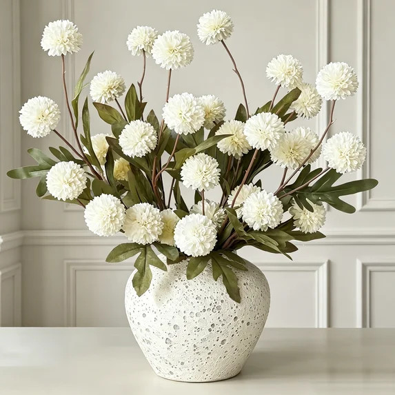 Scidweet Fake Chrysanthemum Flowers, 10 Stems & 2 Sumei Artificial Faux Kiku Flowers for Indoor H... | Walmart (US)