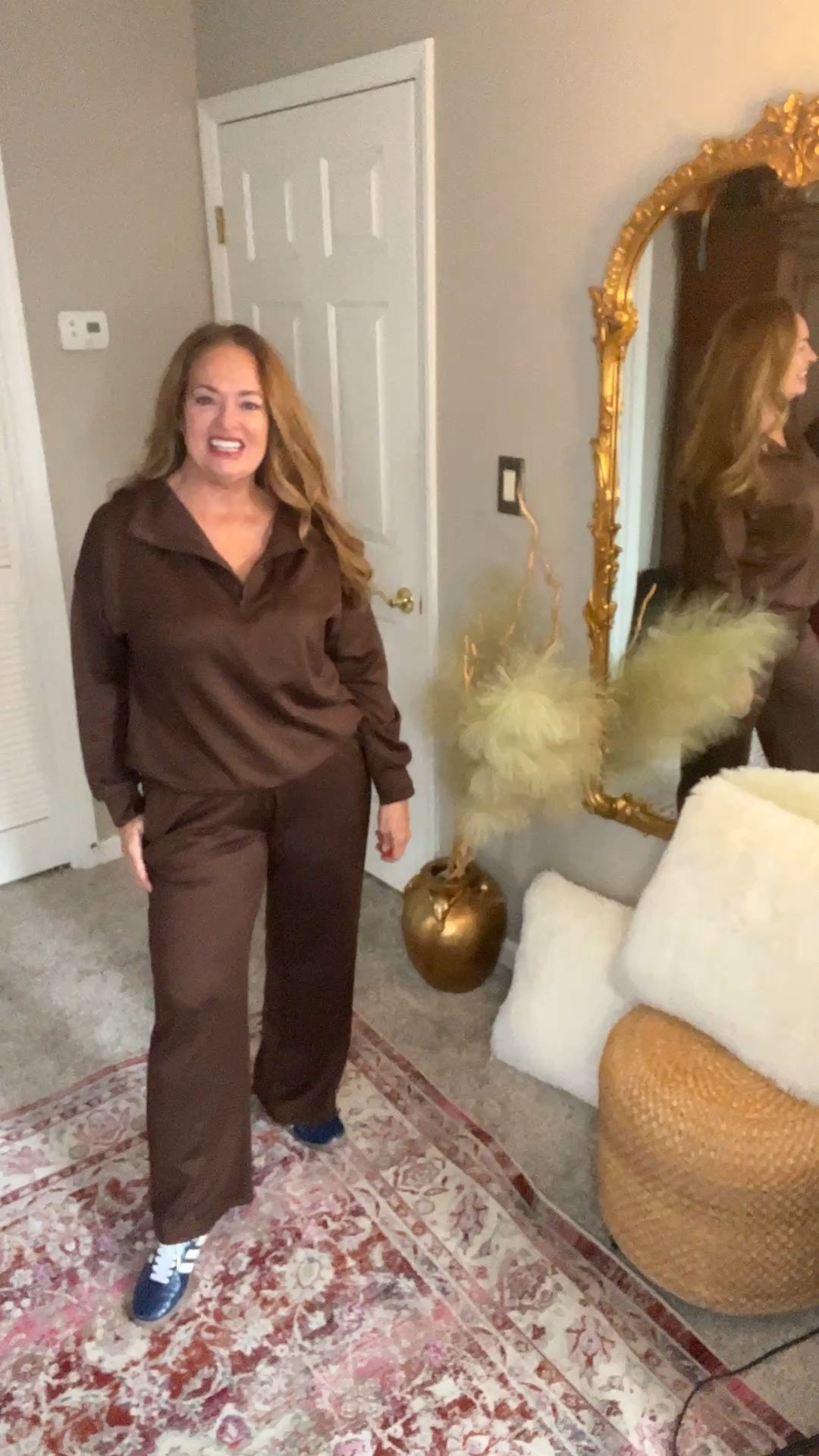 Chocolate brown 2 piece elevated lounge set. Perfect for January. Comfortable yet pulled together. 

#LTKActive #LTKHome #LTKselfcare