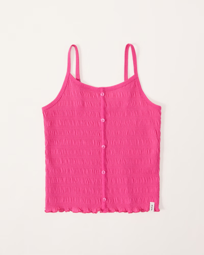 smocked button-through cami | Abercrombie & Fitch (US)