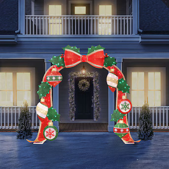 Holiday Living 9-ft LED Bow and Ornament Arch | Lowe's