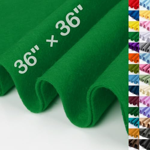 XSEINO Emerald Green Large Felt Fabric 36" X 36 "(1 Square Yard), 1.4 mm Thick Soft Felt Fabric Sheet for Crafts, Green Series Colors Soft Nonwoven Fabric, Fit for Decoration, Sewing, DIY Crafts | Amazon (US)