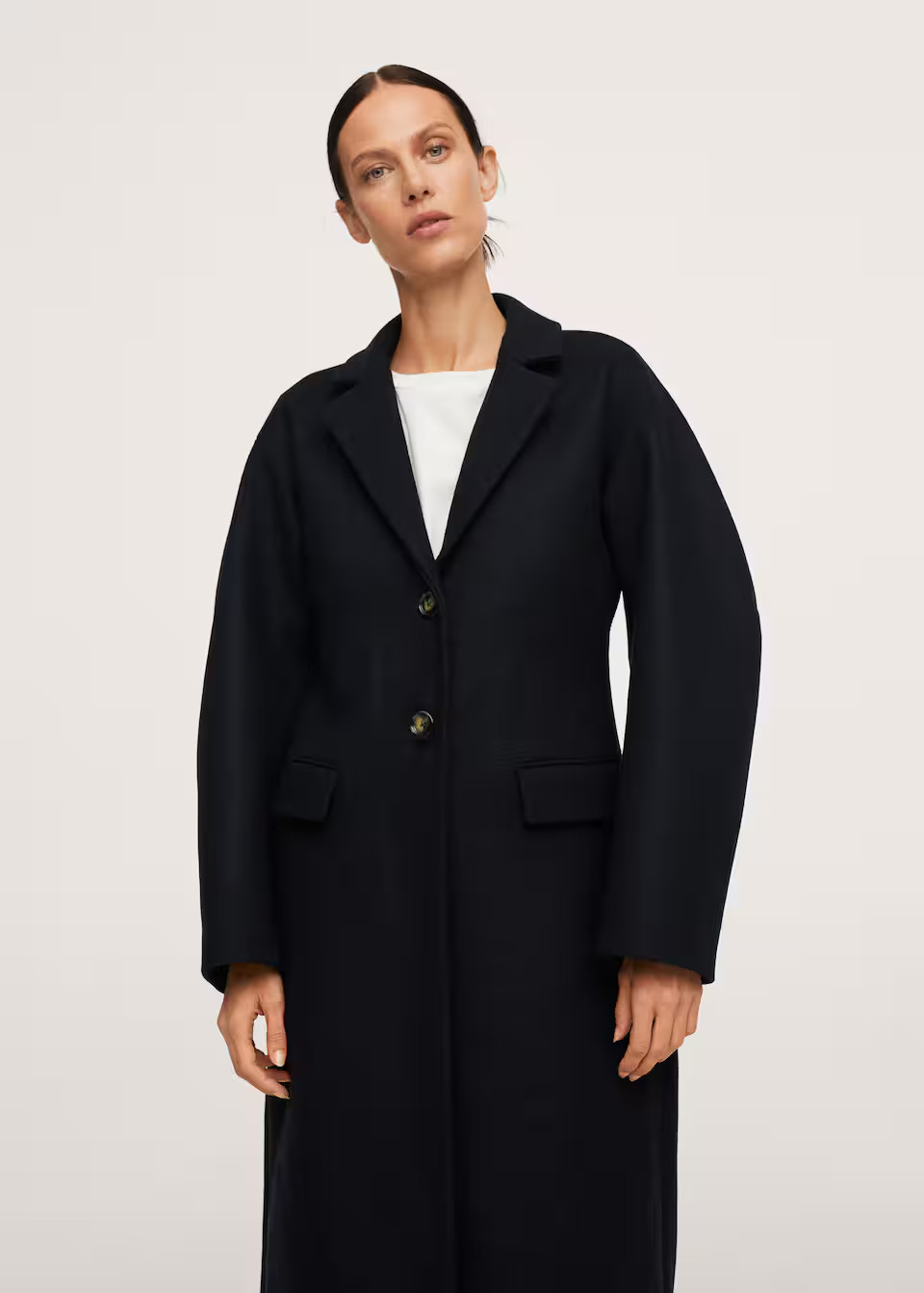 Buttoned wool coat | MANGO (US)