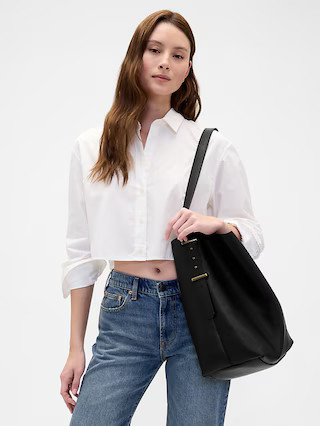 Vegan Leather Bucket Tote Bag | Gap (US)