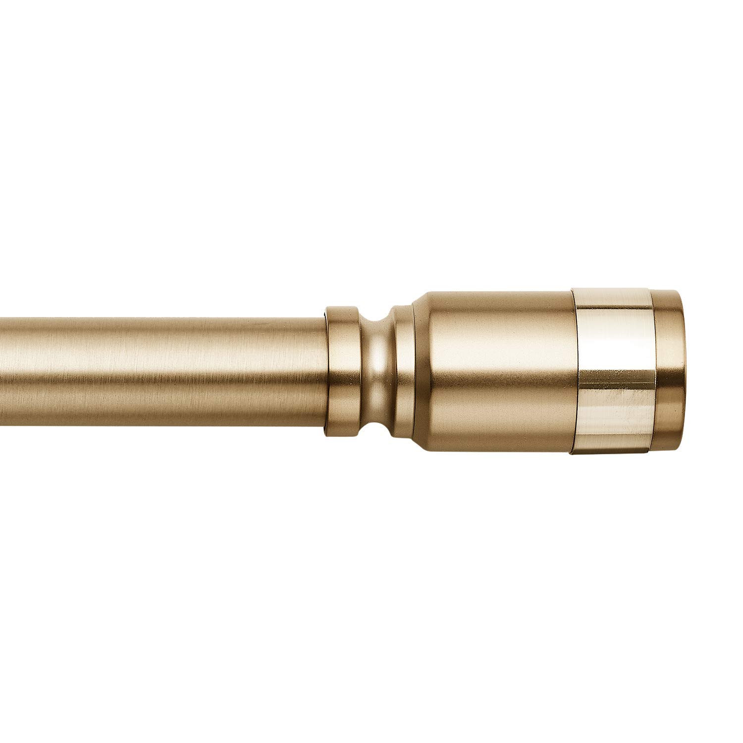 MODE Premium Collection Single Curtain Rod Set with Cylinder finials - 72 to 144 in, Warm Gold | Amazon (US)