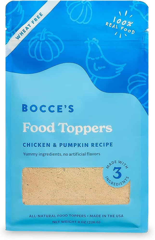 Bocce's Bakery Chicken & Pumpkin Dog Food Toppers – All-Natural, Wheat-Free Dog Food Topper Mad... | Amazon (US)