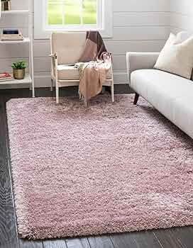 Rugs.com Infinity Collection Solid Shag Area Rug 8' x 10' Lavender Shag Rug Perfect for Living Ro... | Amazon (US)