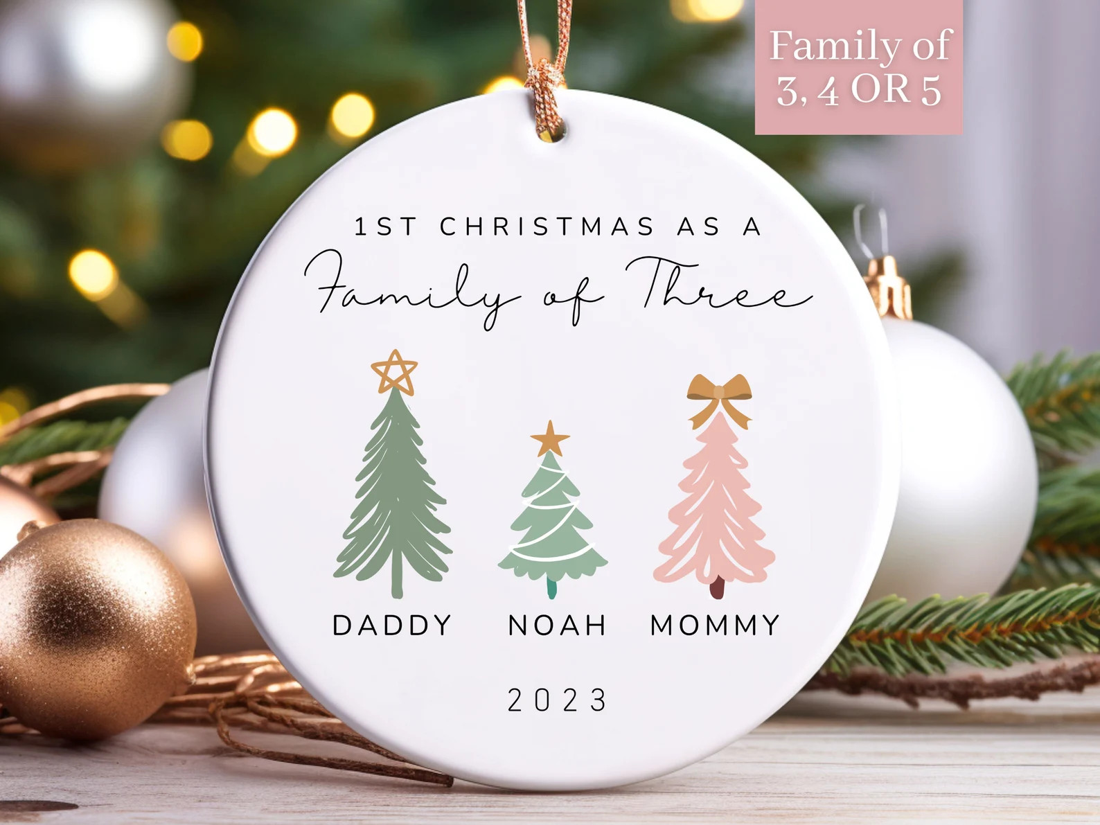 Family of Three Christmas Ornament 2023 Family of 3 Family - Etsy | Etsy (US)