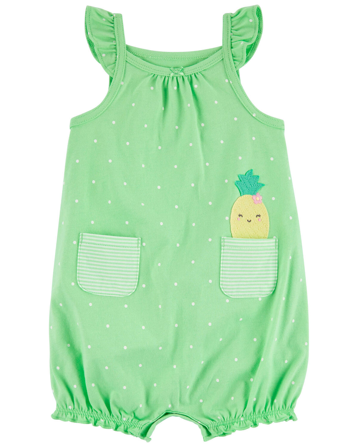 Green Baby Pineapple Cotton Romper | carters.com | Carter's