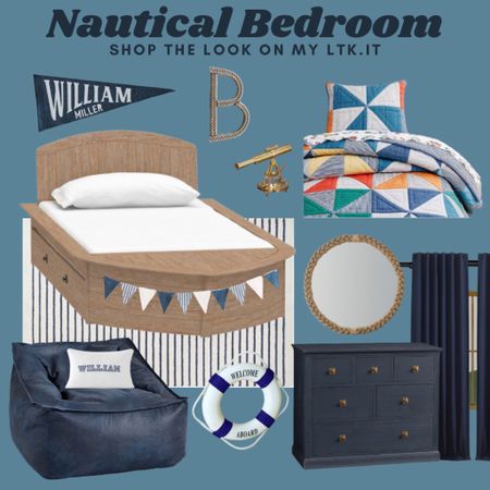 Create a dreamy escape for your little one with this bedroom decor, perfect for any aspiring captain. Click on the pin to shop the look and create a nautical-themed bedroom for your little boy that will transport him to the high seas every night!


#NauticalBoysBedroom #BoatBed #NavyStripedRug #KidsRoomDecor #QuiltedComforter #RopeMirror #boysbedroomdecor 

#LTKkids #LTKhome #LTKfamily