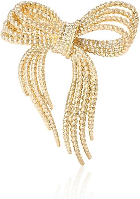 Dainty Bow Brooch for Women Ladies Elegant Gold/Silver Plated Ribbon Knot Lapel Pins for Hat Bag ... | Amazon (US)