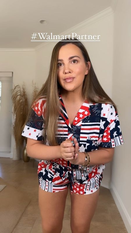 #walmartpartner I found the absolute perfect patriotic pajamas for the 4th of July 🇺🇸 From @walmart @walmartfashion obviously! they’re so soft, so comfortable & they’re under $17! I got them in 5 prints — oops. They’re that good 🙌🏼 I’m in size large! #walmartfashion  