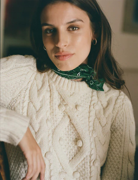 Neckerchief: Cotton, Green Paisley | With Nothing Underneath