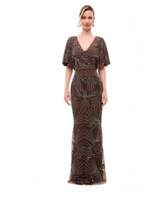 Women's Embellished Sequin Fitted Gown | Macy's