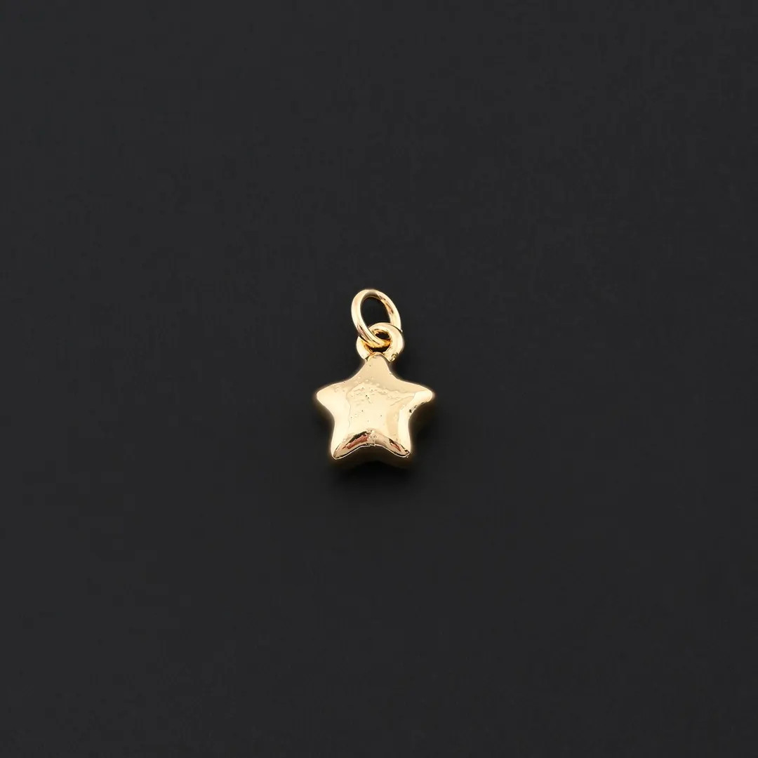 Shiny Puffy Star Charm in 18K Gold Filled Finish for Whimsical Necklace and Earring Designs 7.8x9... | Etsy (US)