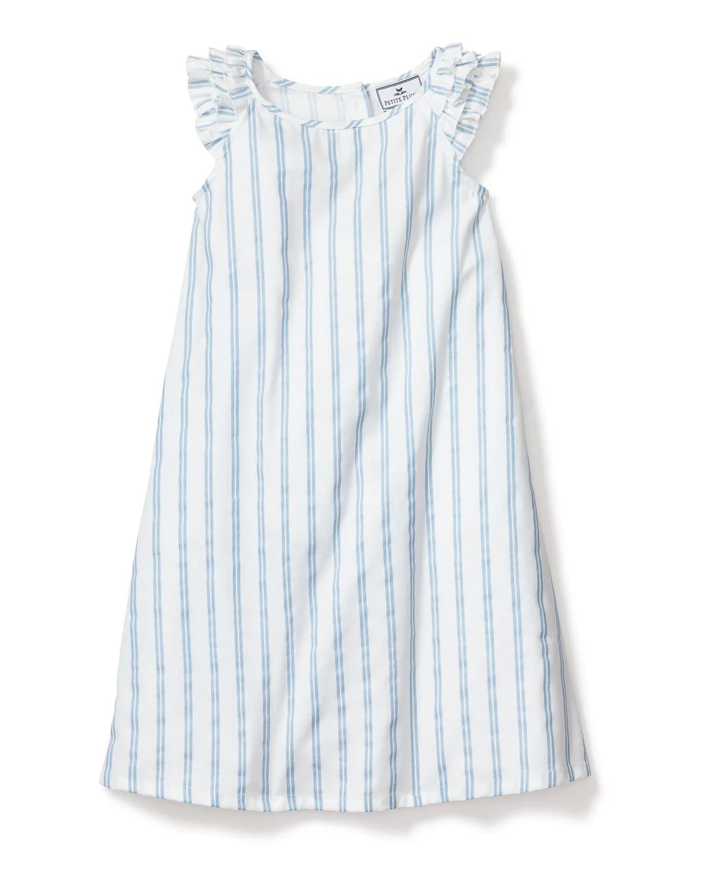 Girl's Twill Amelie Nightgown in Periwinkle Stripe | Petite Plume