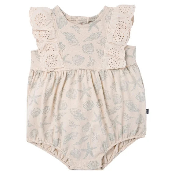 Modern Moments by Gerber Baby Girl Bubble Romper with Eyelet Trim, Sizes 0/3 onths - 24 Months - ... | Walmart (US)