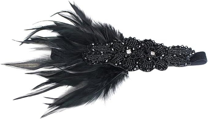 Song Qing 1920s Rhinestone Flapper Feather Headpiece Roaring 20s Great Gatsby Fascinators Accesso... | Amazon (US)