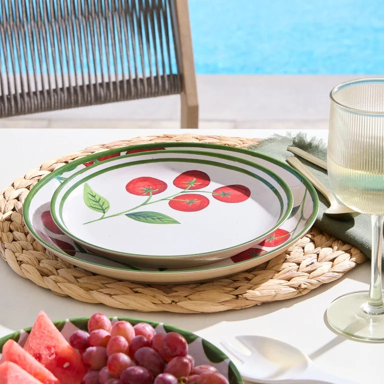 Better Homes and Gardens Bamboo Melamine Tomato Salad Plate | Walmart (US)