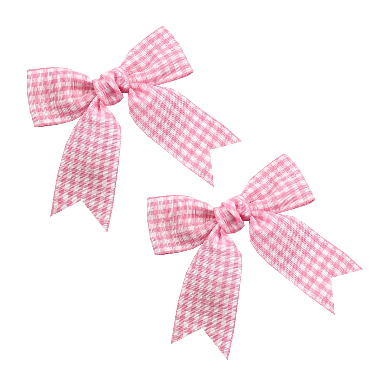 2PCS Gingham Hair Bows for Girls, 3 Inch Pink and White Plaid Bow Clips, Non-Slip Handmade Ribbon Hair Accessories for Toddlers Kids and Teens, Perfect for School & Holiday Outfits | Amazon (US)