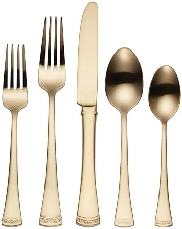 Lenox Portola, 3.40 LB, 20-Piece Flatware Set, Gold | Amazon (US)