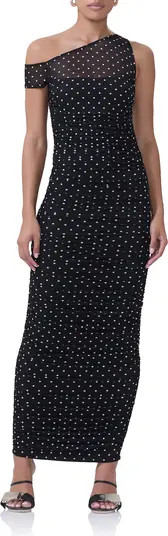 Biona One-Shoulder Ruched Mesh Maxi Dress | Nordstrom